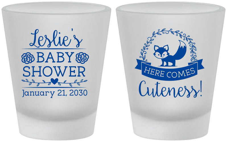 Custom Baby Shower Frosted Shot Glasses - Fox Cuteness | 90036
