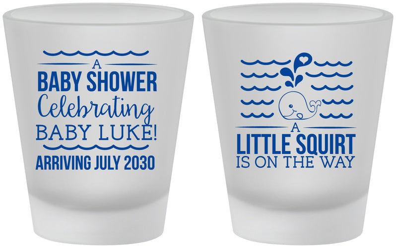 Custom Baby Shower Frosted Shot Glasses - Little Squirt On The Way | 90043