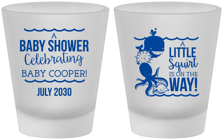 Custom Baby Shower Frosted Shot Glasses - Little Squirt On The Way | 90045