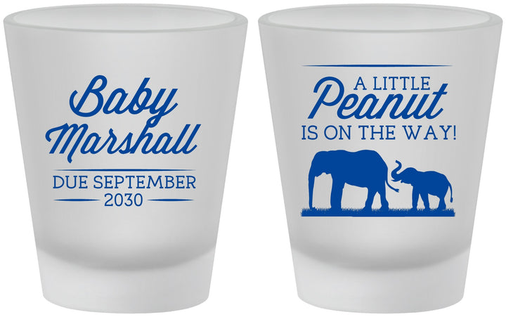 Custom Baby Shower Frosted Shot Glasses - Peanut On The Way | 90062