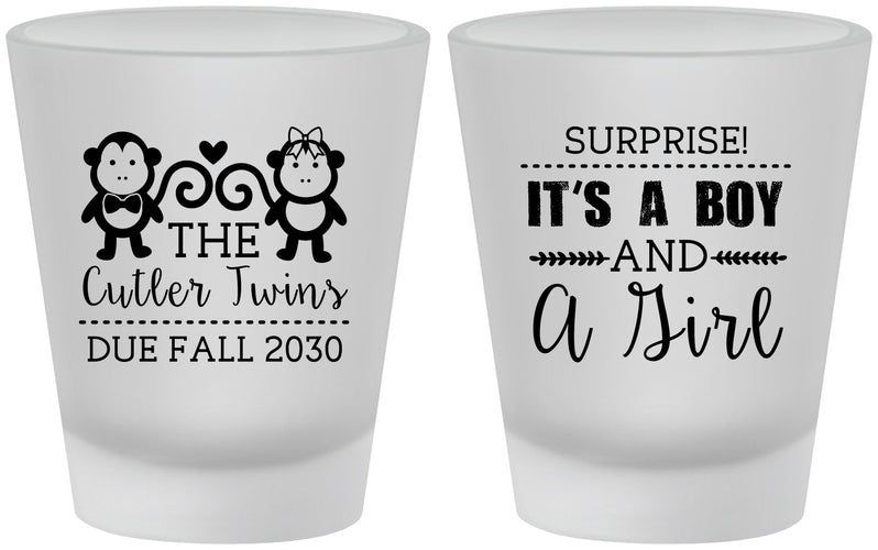Custom Baby Shower Frosted Shot Glasses - Gender Reveal Boy Or Girl | 90063
