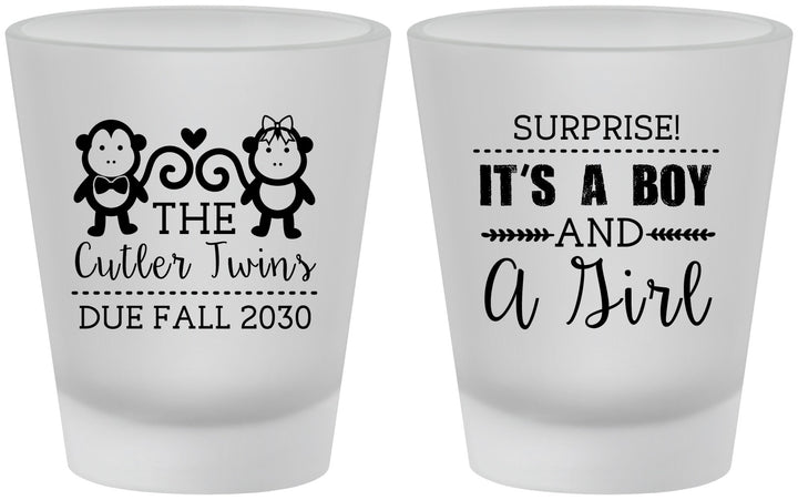 Custom Baby Shower Frosted Shot Glasses - Gender Reveal Boy Or Girl | 90063