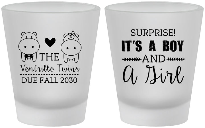 Custom Baby Shower Frosted Shot Glasses - Gender Reveal Boy Or Girl | 90064