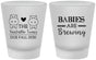 Custom Baby Shower Frosted Shot Glasses - Twins Baby Hippos | 90069