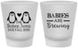 Custom Baby Shower Frosted Shot Glasses - Twins Baby Penguins | 90070
