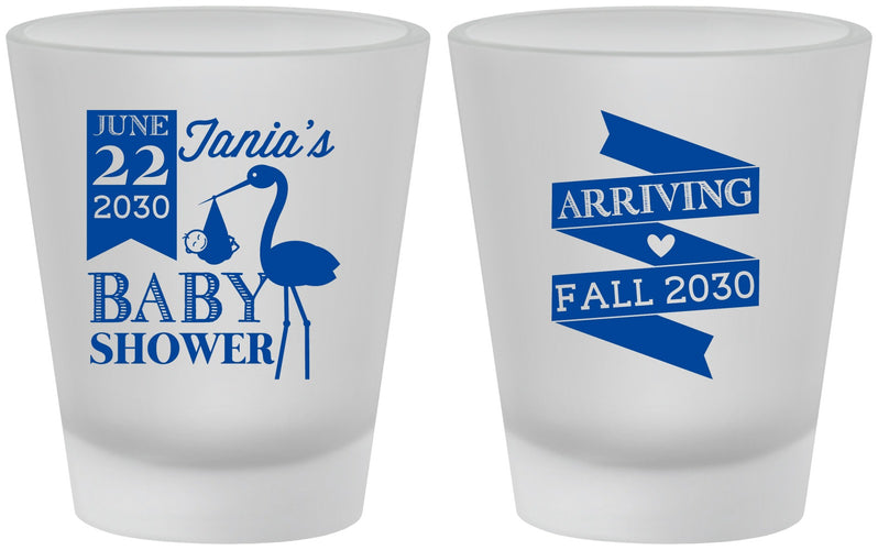 Custom Baby Shower Frosted Shot Glasses - Stork | 90073