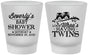 Custom Baby Shower Frosted Shot Glasses - Twins Baby Owls | 90074