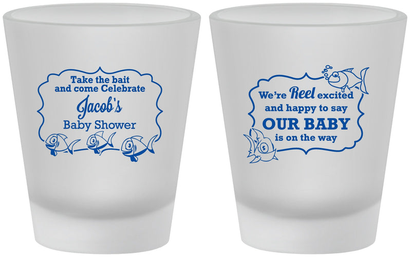 Custom Baby Shower Frosted Shot Glasses - Fish | 90075