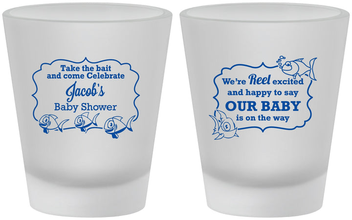 Custom Baby Shower Frosted Shot Glasses - Fish | 90075