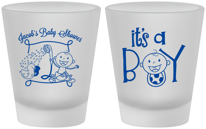 Custom Baby Shower Frosted Shot Glasses - It’s A Boy | 90076