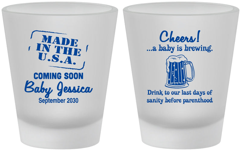 Custom Baby Shower Frosted Shot Glasses - Made In The Usa | 90079