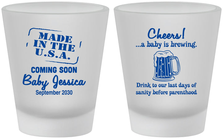 Custom Baby Shower Frosted Shot Glasses - Made In The Usa | 90079
