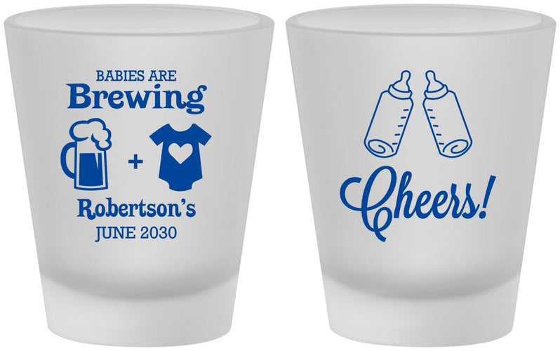 Custom Baby Shower Frosted Shot Glasses - Babies Are Brewing | 90080