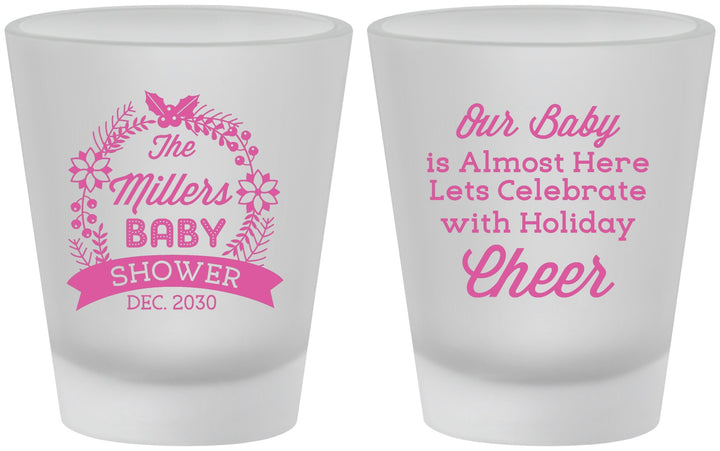 Custom Baby Shower Frosted Shot Glasses - Holiday | 90086