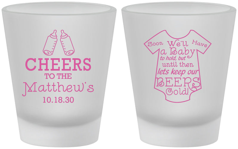 Custom Baby Shower Frosted Shot Glasses - Bottle | 90094