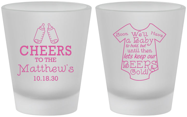 Custom Baby Shower Frosted Shot Glasses - Bottle | 90094