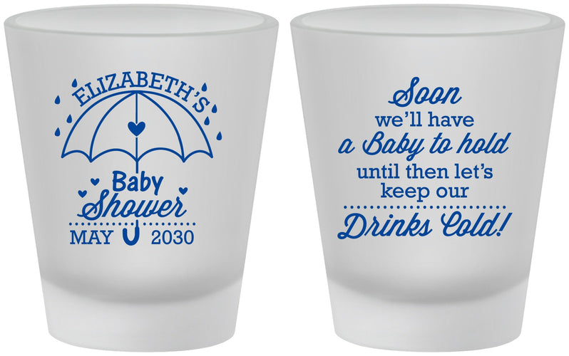 Custom Baby Shower Frosted Shot Glasses - April Showers May Babies | 90098