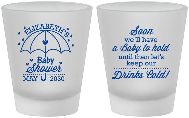 Custom Baby Shower Frosted Shot Glasses - April Showers May Babies | 90098