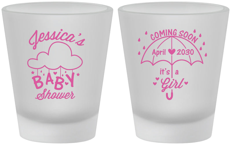 Custom Baby Shower Frosted Shot Glasses - April Showers May Babies | 90099