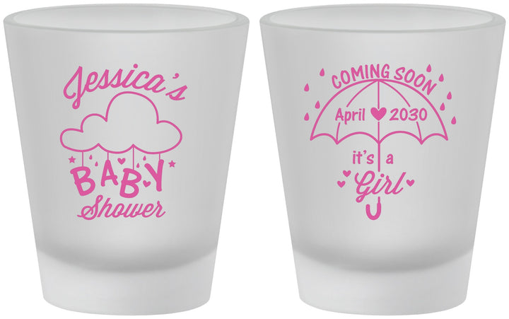 Custom Baby Shower Frosted Shot Glasses - April Showers May Babies | 90099