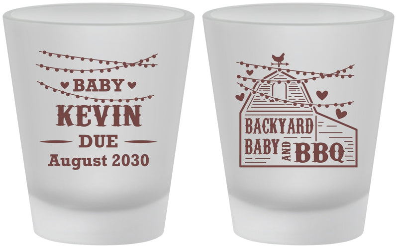 Custom Baby Shower Frosted Shot Glasses - Baby And Bbq | 90101