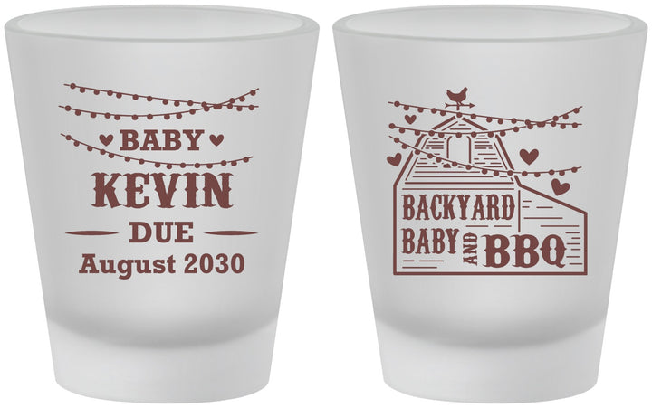 Custom Baby Shower Frosted Shot Glasses - Baby And Bbq | 90101