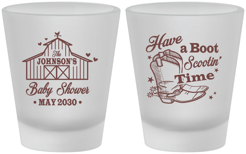 Custom Baby Shower Frosted Shot Glasses - Farm Country | 90107