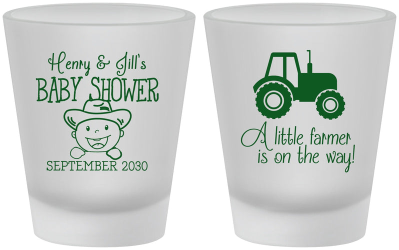 Custom Baby Shower Frosted Shot Glasses - Little Farmer | 90108