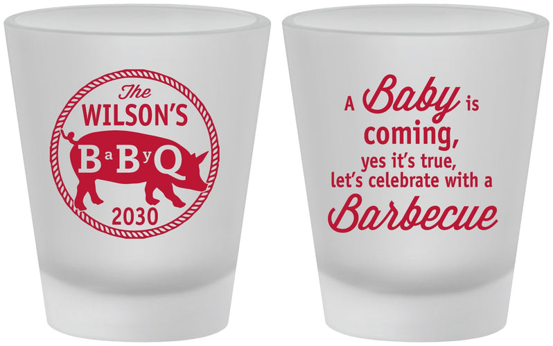 Custom Baby Shower Frosted Shot Glasses - Bbq | 90110