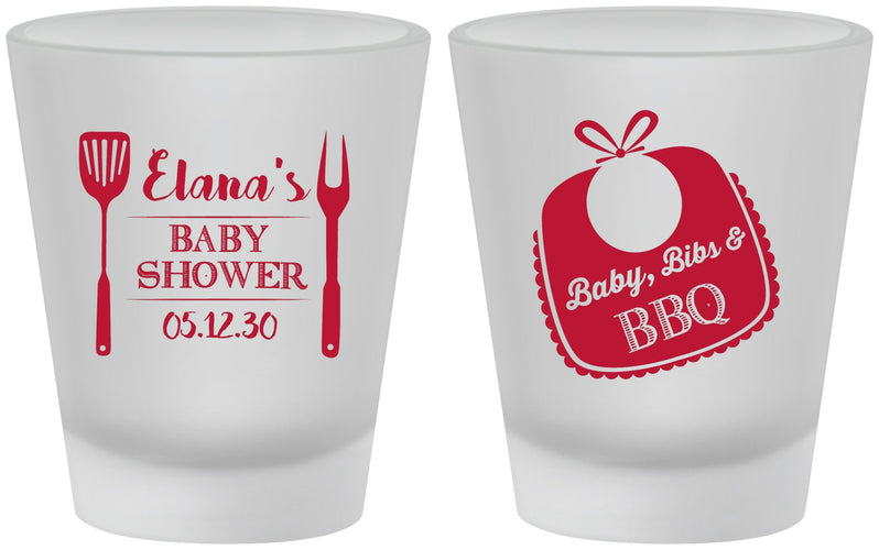 Custom Baby Shower Frosted Shot Glasses - Beers Bbq Babies | 90114