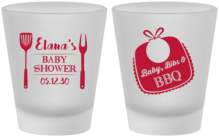 Custom Baby Shower Frosted Shot Glasses - Beers Bbq Babies | 90114