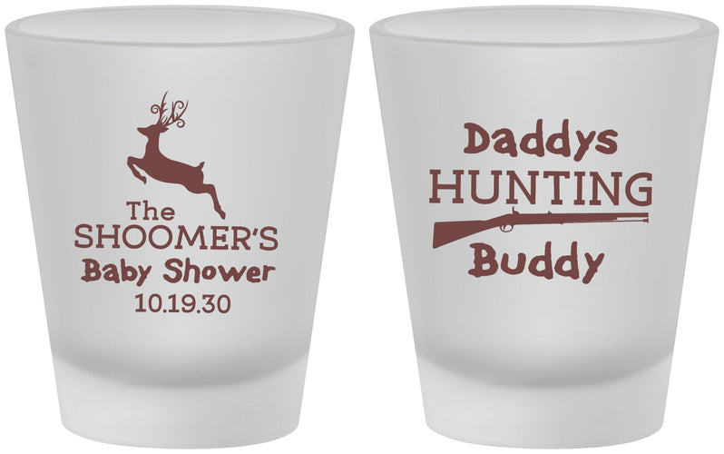 Custom Baby Shower Frosted Shot Glasses - Hunting Deer | 90118