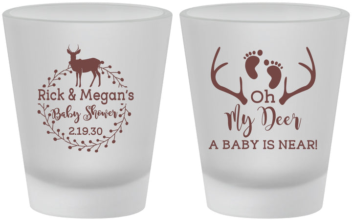 Custom Baby Shower Frosted Shot Glasses - Oh My Deer | 90123