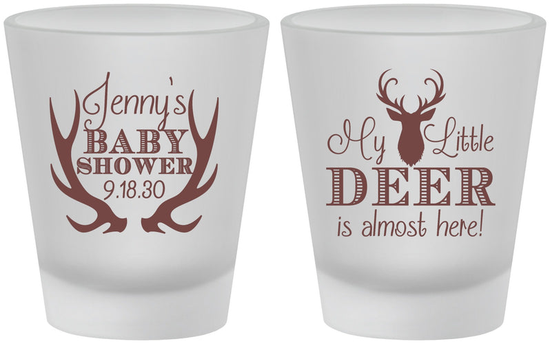 Custom Baby Shower Frosted Shot Glasses - My Little Deer | 90124