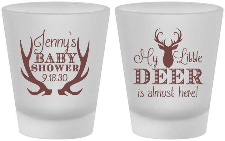 Custom Baby Shower Frosted Shot Glasses - My Little Deer | 90124