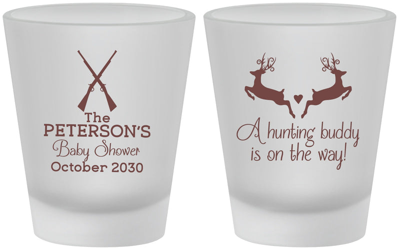 Custom Baby Shower Frosted Shot Glasses - Hunting Buddy | 90125