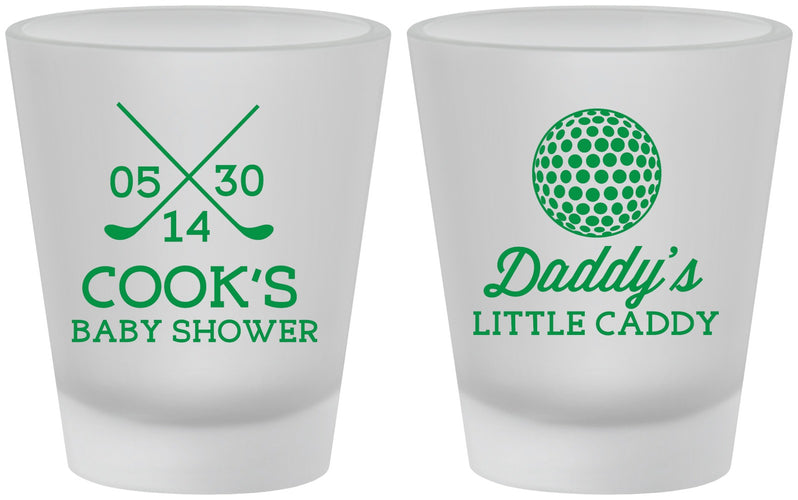 Custom Baby Shower Frosted Shot Glasses - Golf Little Caddy | 90135
