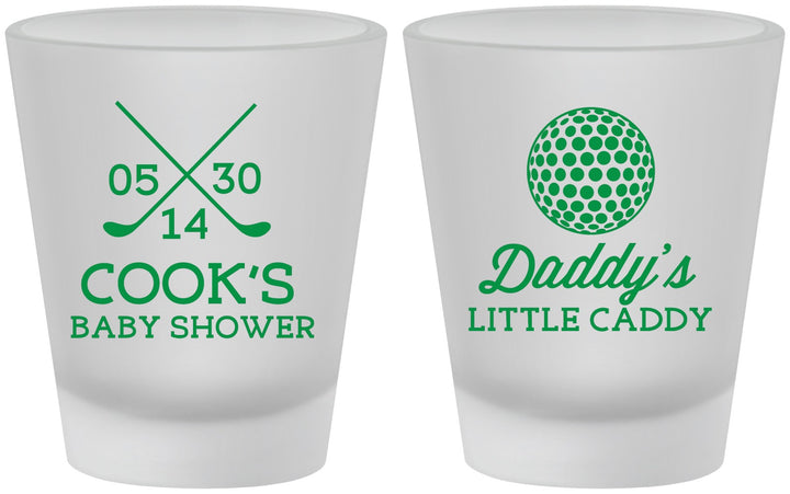 Custom Baby Shower Frosted Shot Glasses - Golf Little Caddy | 90135