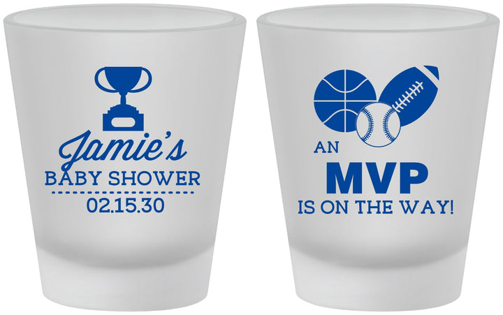 Custom Baby Shower Frosted Shot Glasses - Sports Mvp | 90141