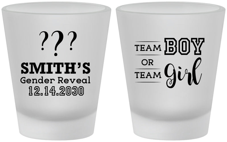 Custom Baby Shower Frosted Shot Glasses - Gender Reveal | 90150