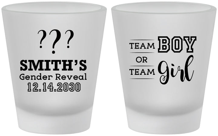 Custom Baby Shower Frosted Shot Glasses - Gender Reveal | 90150