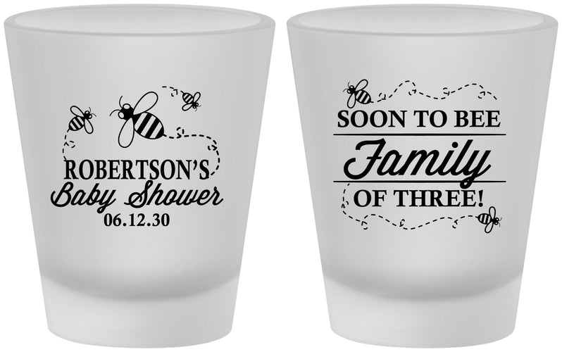 Custom Baby Shower Frosted Shot Glasses - Bee Family | 90155