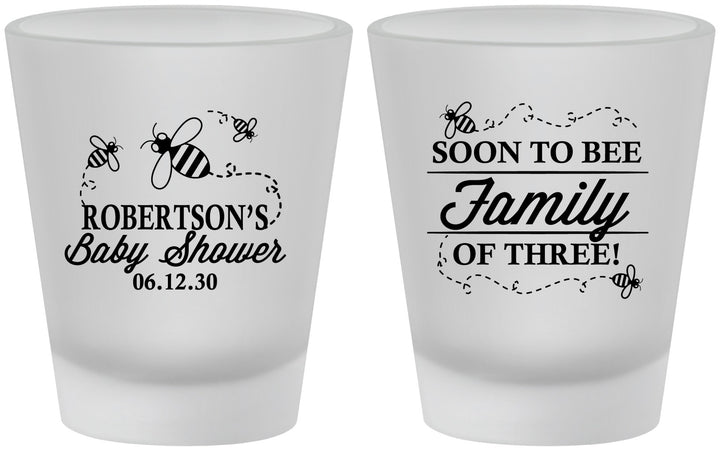 Custom Baby Shower Frosted Shot Glasses - Bee Family | 90155