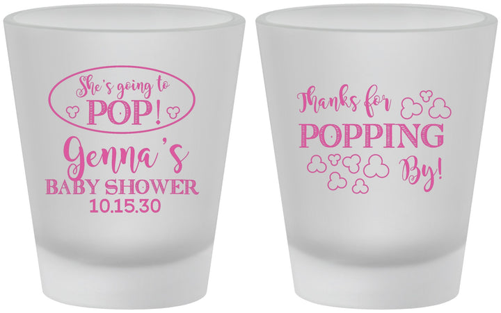 Custom Baby Shower Frosted Shot Glasses - Popping By | 90158