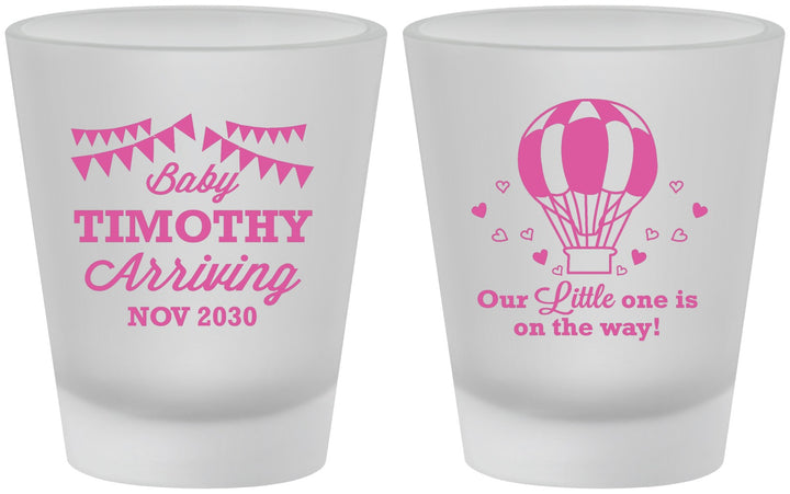 Custom Baby Shower Frosted Shot Glasses - Hot Air Balloon | 90162
