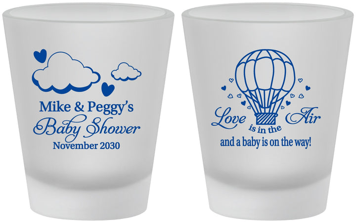 Custom Baby Shower Frosted Shot Glasses - Love Is In The Air | 90163