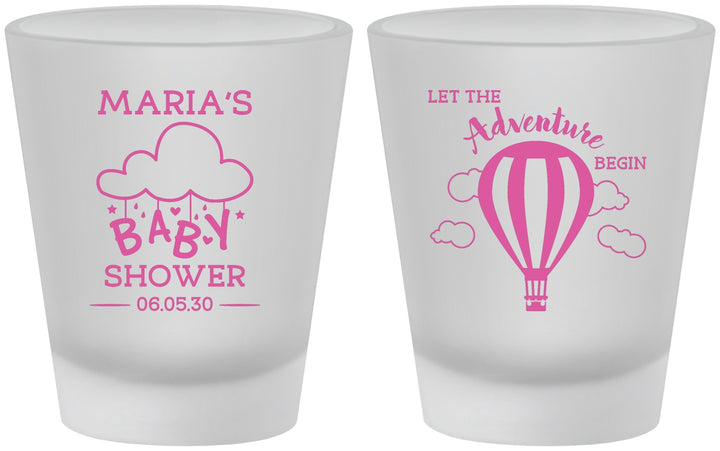 Custom Baby Shower Frosted Shot Glasses - Hot Air Balloon | 90164