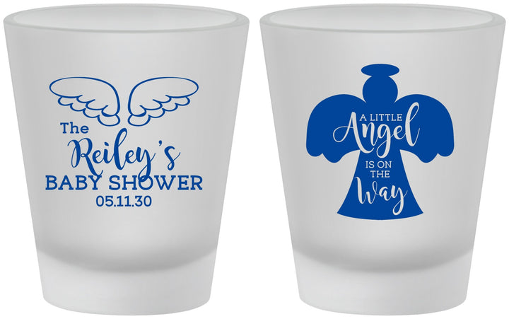 Custom Baby Shower Frosted Shot Glasses - Angel On The Way | 90165