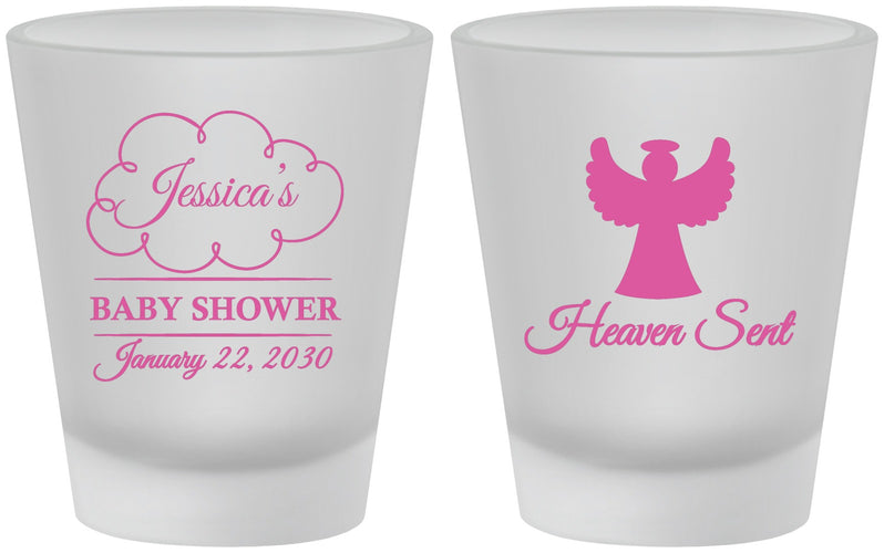 Custom Baby Shower Frosted Shot Glasses - Heaven Sent | 90166