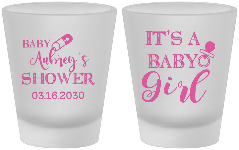 Custom Baby Shower Frosted Shot Glasses - Baby Girl | 90171